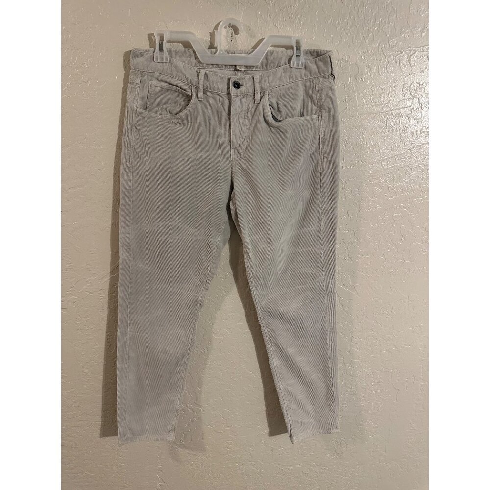 Y Madewell Distressed Style Cropped Curdoroy Straight Leg Jeans